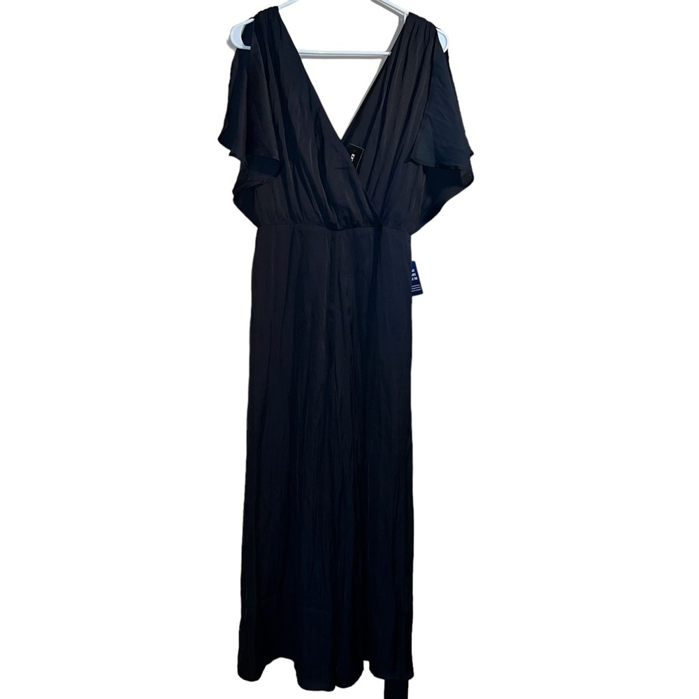 Express Size Small Black Satin Pant Romper NWT